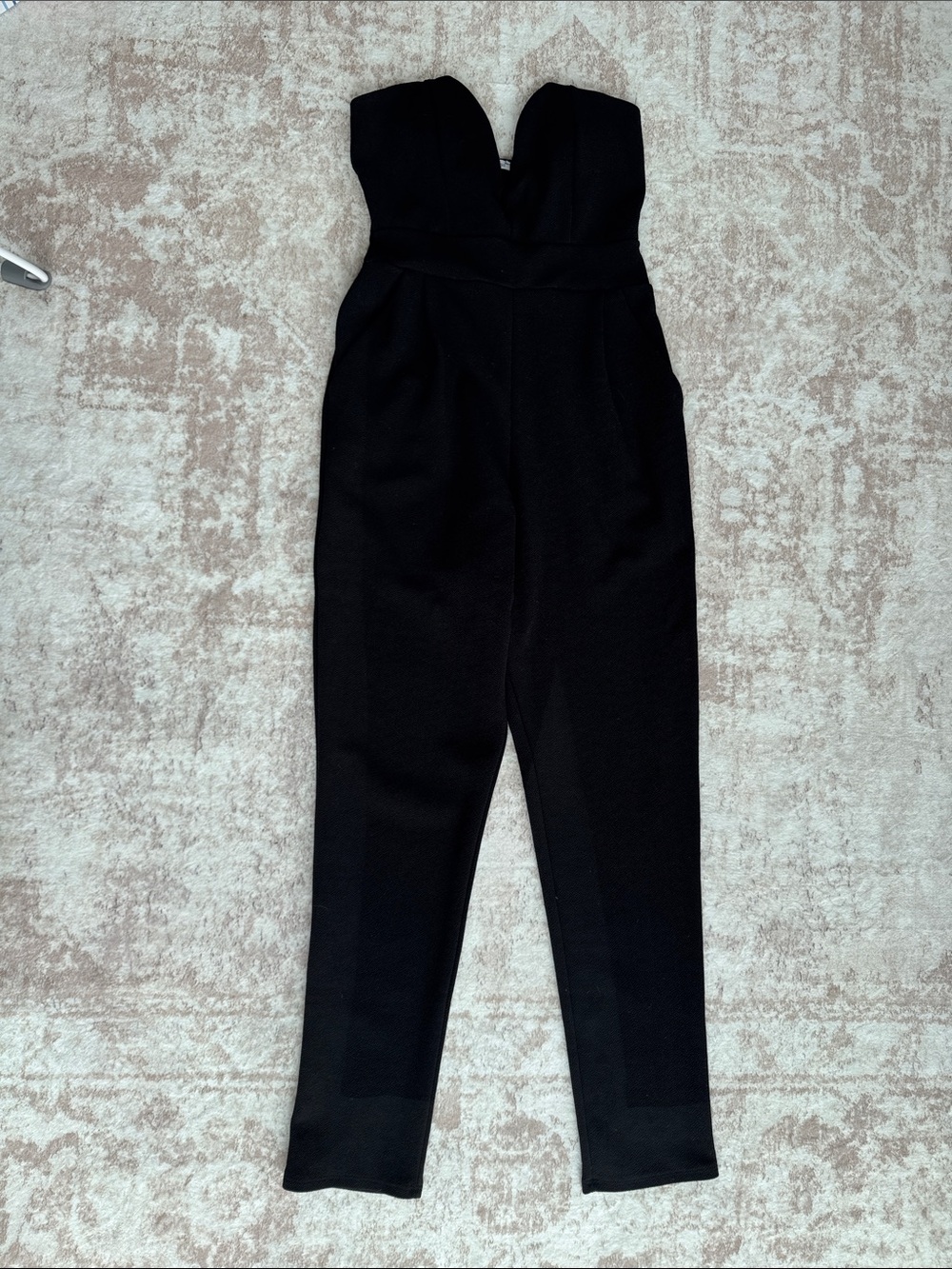 Charlotte Russe Black Strapless Sweetheart Jumpsuit
